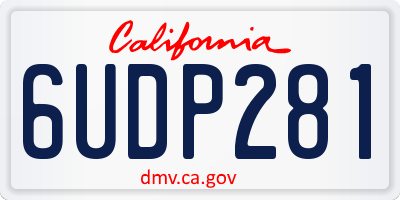 CA license plate 6UDP281