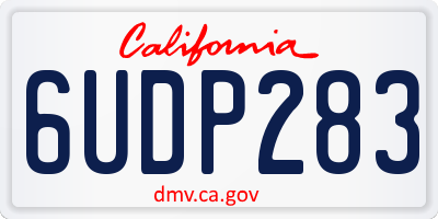CA license plate 6UDP283