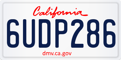CA license plate 6UDP286