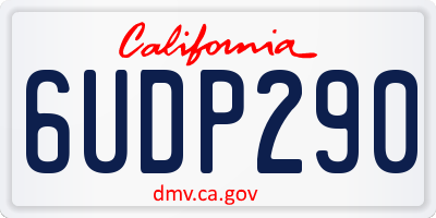 CA license plate 6UDP290