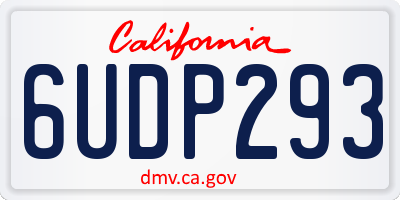 CA license plate 6UDP293