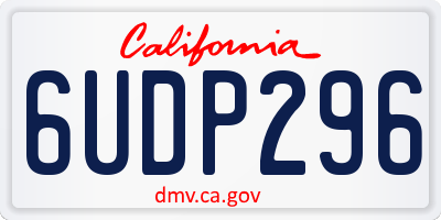 CA license plate 6UDP296