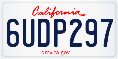 CA license plate 6UDP297