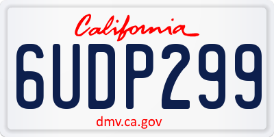 CA license plate 6UDP299