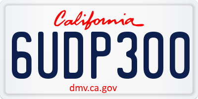 CA license plate 6UDP300
