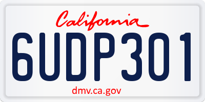 CA license plate 6UDP301