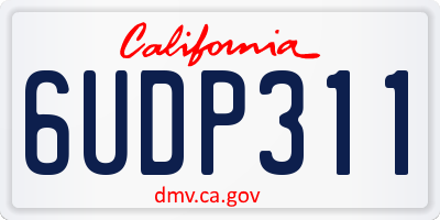 CA license plate 6UDP311