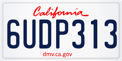 CA license plate 6UDP313