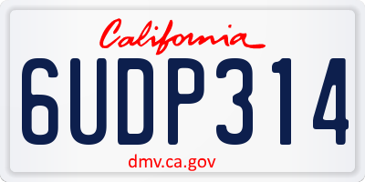 CA license plate 6UDP314