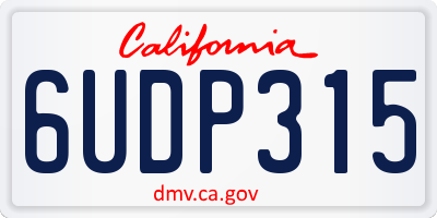 CA license plate 6UDP315