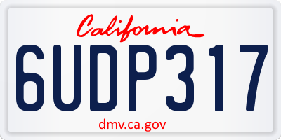 CA license plate 6UDP317