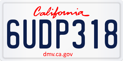 CA license plate 6UDP318