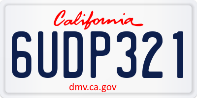 CA license plate 6UDP321