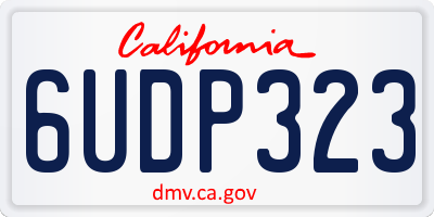 CA license plate 6UDP323