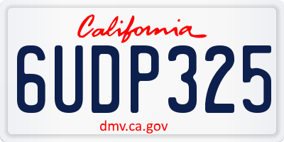 CA license plate 6UDP325