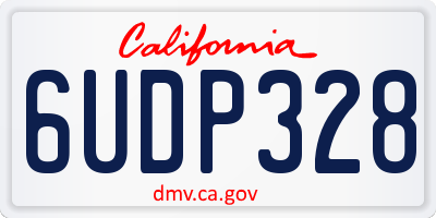 CA license plate 6UDP328