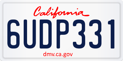 CA license plate 6UDP331