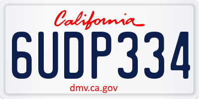 CA license plate 6UDP334