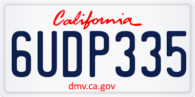 CA license plate 6UDP335