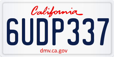 CA license plate 6UDP337