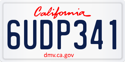 CA license plate 6UDP341
