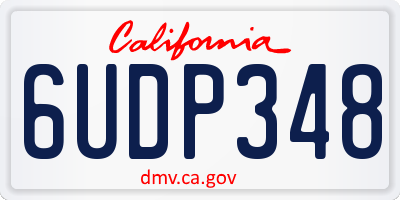 CA license plate 6UDP348