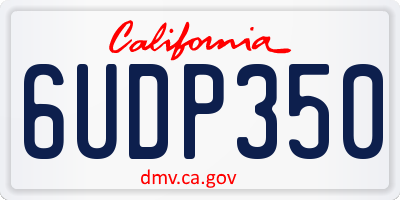 CA license plate 6UDP350