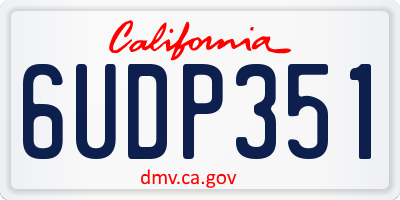 CA license plate 6UDP351