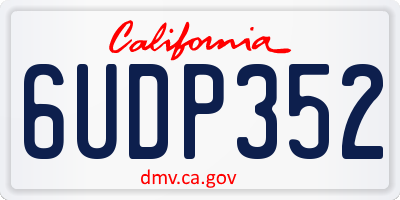 CA license plate 6UDP352