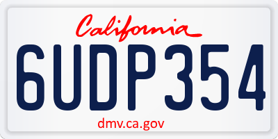 CA license plate 6UDP354