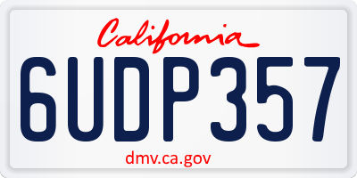 CA license plate 6UDP357