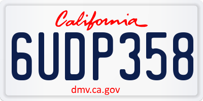 CA license plate 6UDP358