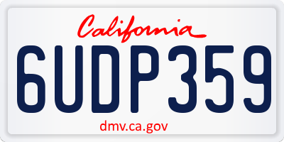 CA license plate 6UDP359