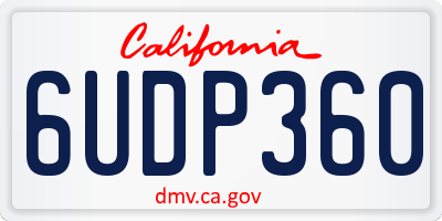 CA license plate 6UDP360