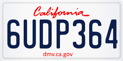 CA license plate 6UDP364