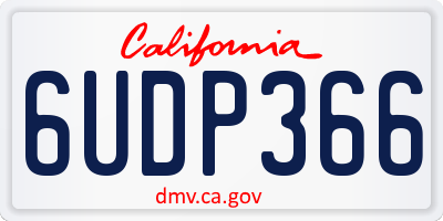 CA license plate 6UDP366