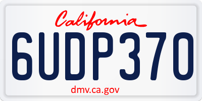 CA license plate 6UDP370