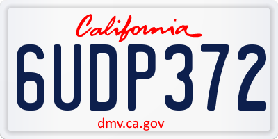 CA license plate 6UDP372
