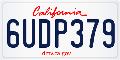 CA license plate 6UDP379