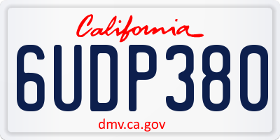 CA license plate 6UDP380
