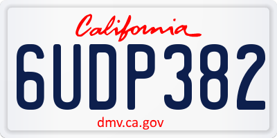 CA license plate 6UDP382