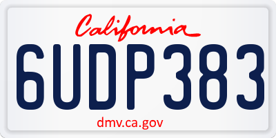 CA license plate 6UDP383