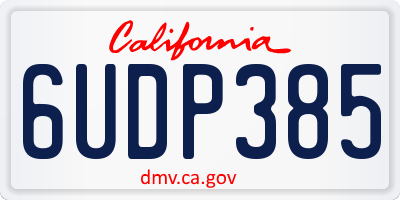 CA license plate 6UDP385