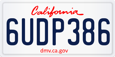 CA license plate 6UDP386