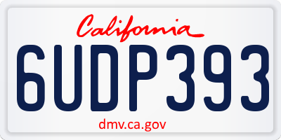 CA license plate 6UDP393