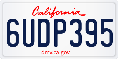 CA license plate 6UDP395
