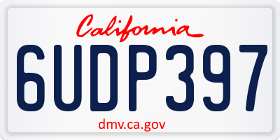 CA license plate 6UDP397