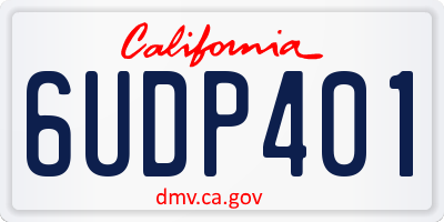 CA license plate 6UDP401