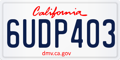 CA license plate 6UDP403