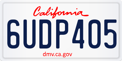 CA license plate 6UDP405